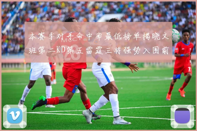 本赛季对手命中率最低榜单揭晓文班第二KD第五雷霆三将强势入围前十